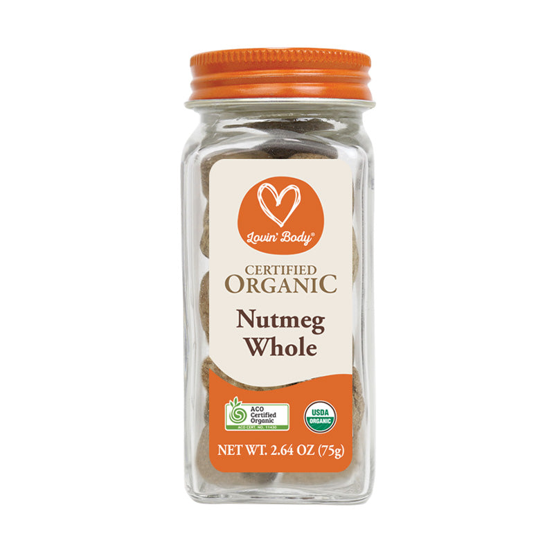 Lovin' Body Certified Organic Dried Nutmeg Whole 75g