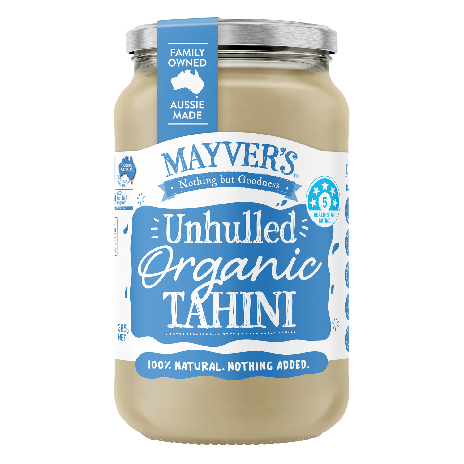 Mayver's Tahini Unhulled Organic 385g x6