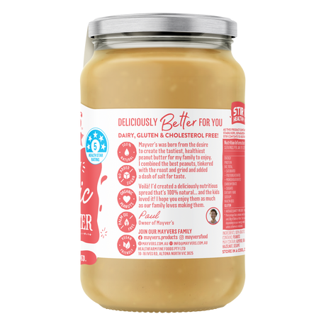Mayver's Peanut Spread Crunchy Organic 375g x6