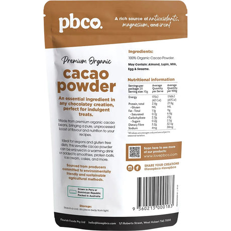 PBco Organic Cacao Powder 250g