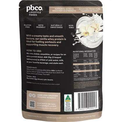 PBco Whey Protein Concentrate Vanilla 700g
