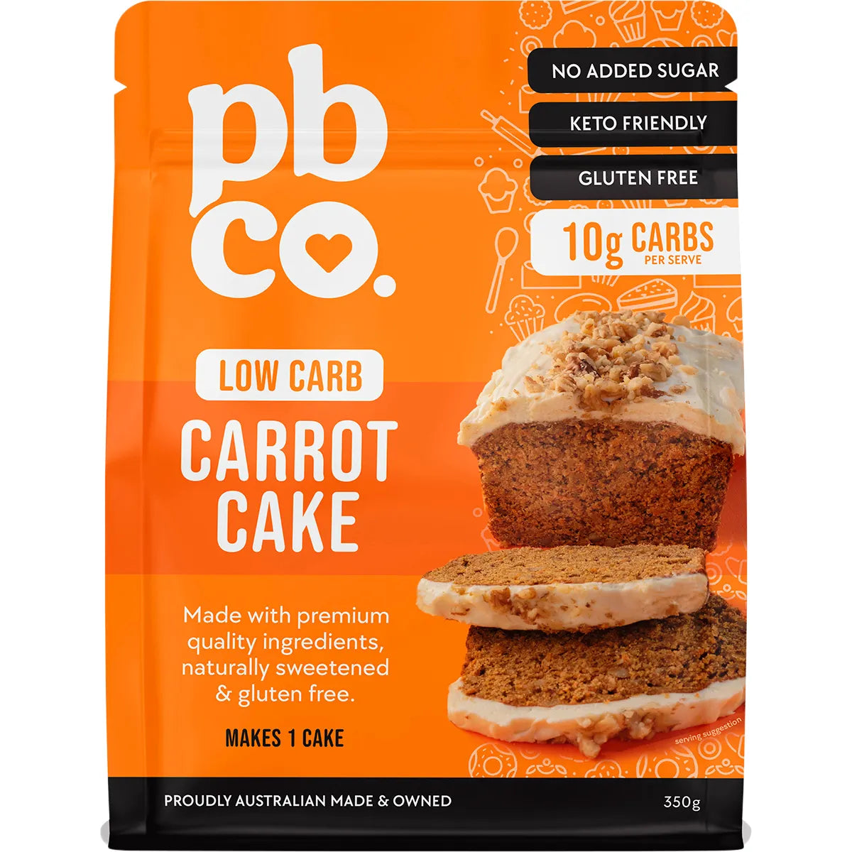 PBCo Carrot Cake Mix Low Carb 350g