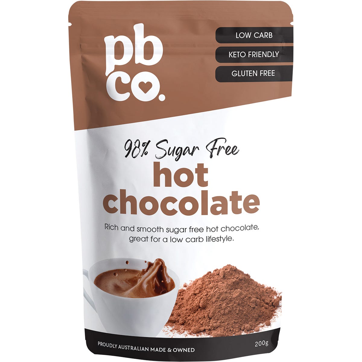PBco Hot Chocolate 98% Sugar Free 200g