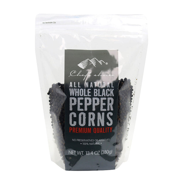 Chef's Choice All Natural Whole Black Peppercorns 380g