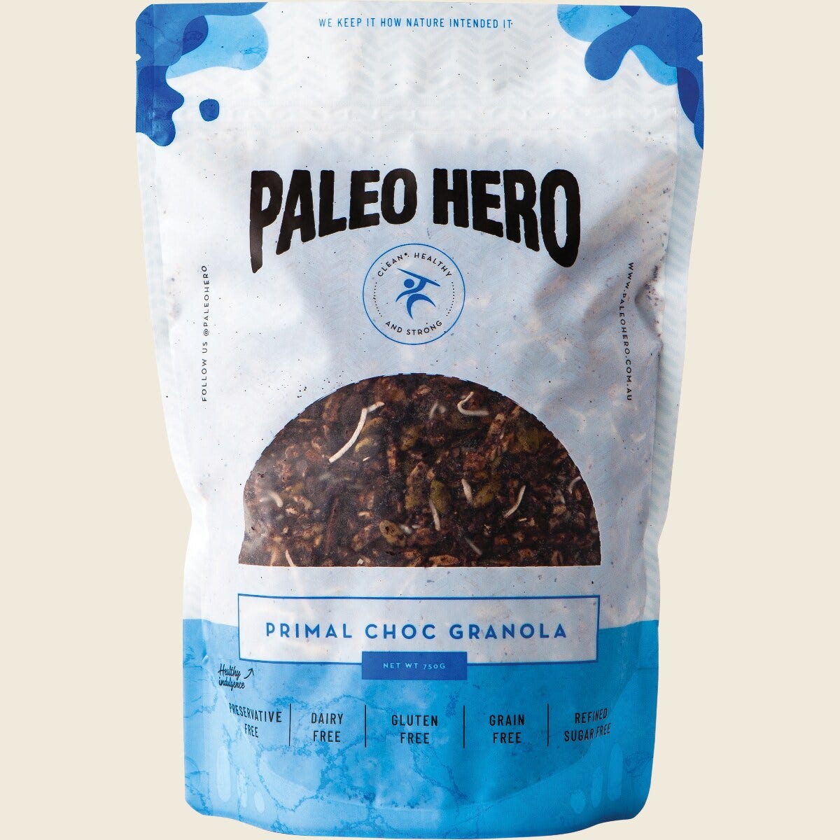 Paleo Hero Primal Choc Granola 750g front