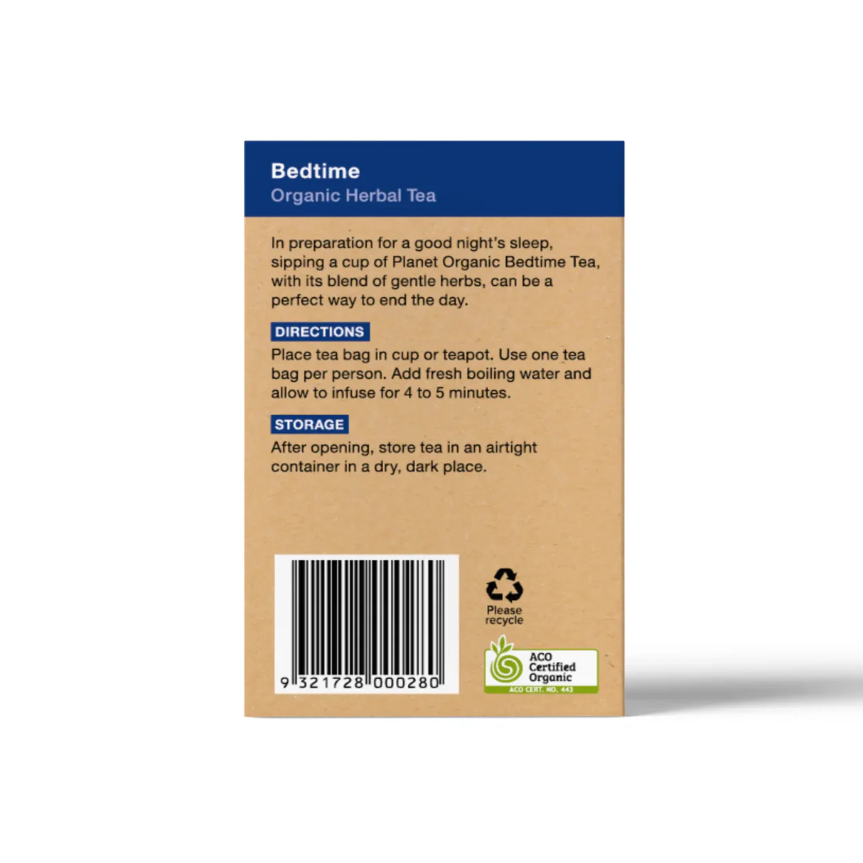 Planet Organic Organic Herbal Tea Bedtime x 25 Tea Bags Left