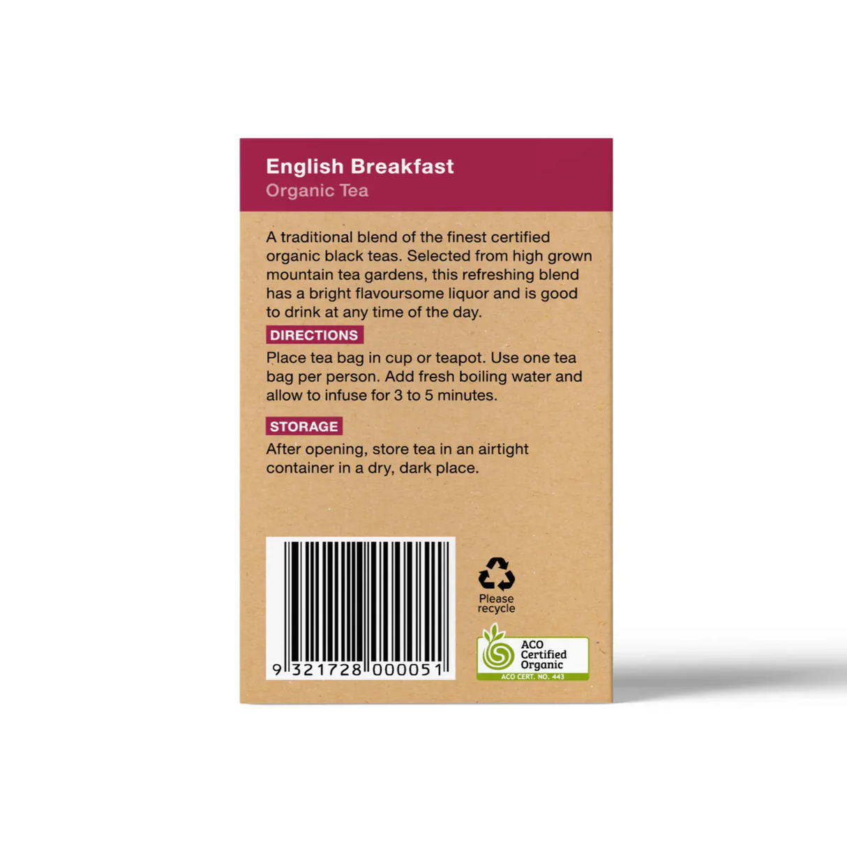 Planet Organic English Breakfast Tea x 25 Tea Bags Left