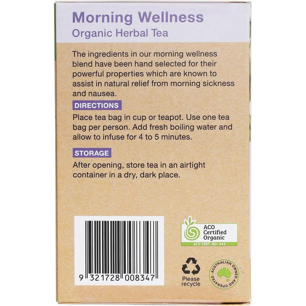 Planet Organic Organic Morning Wellness Herbal Tea x 25 Tea Bags