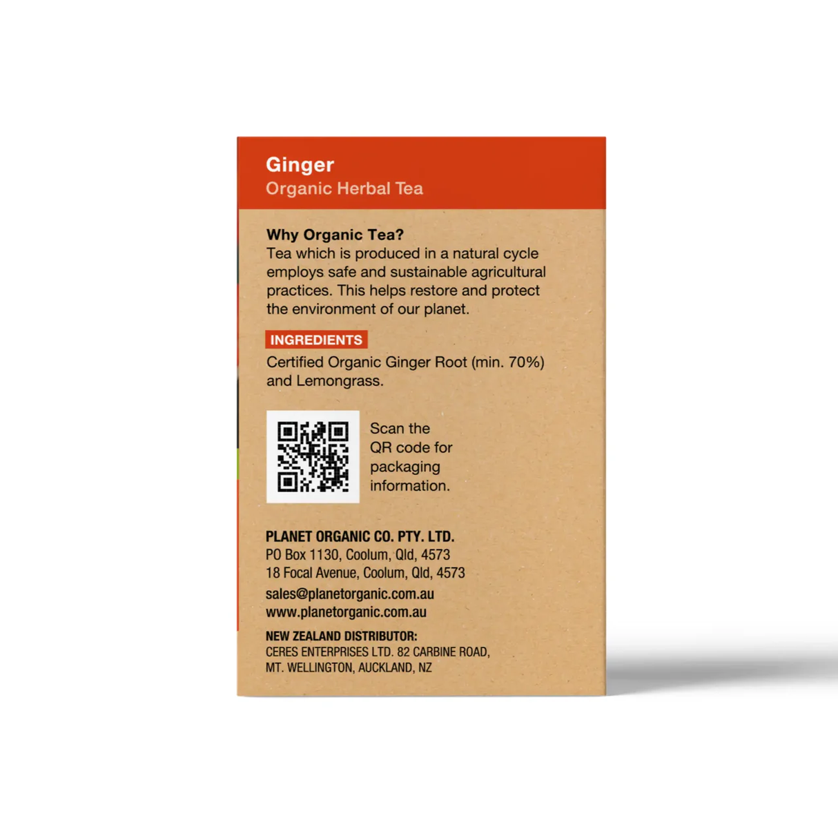 Planet Organic Organic Herbal Tea Ginger x 25 Tea Bags Right