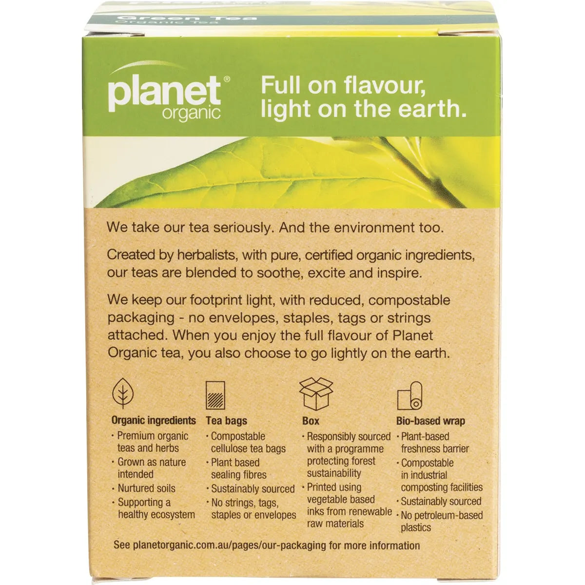 Planet Organic Green Tea x 25 Tea Bags