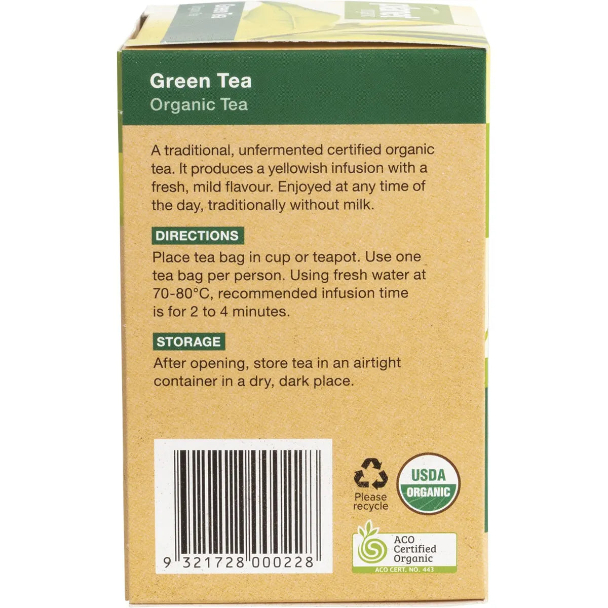 Planet Organic Green Tea x 25 Tea Bags