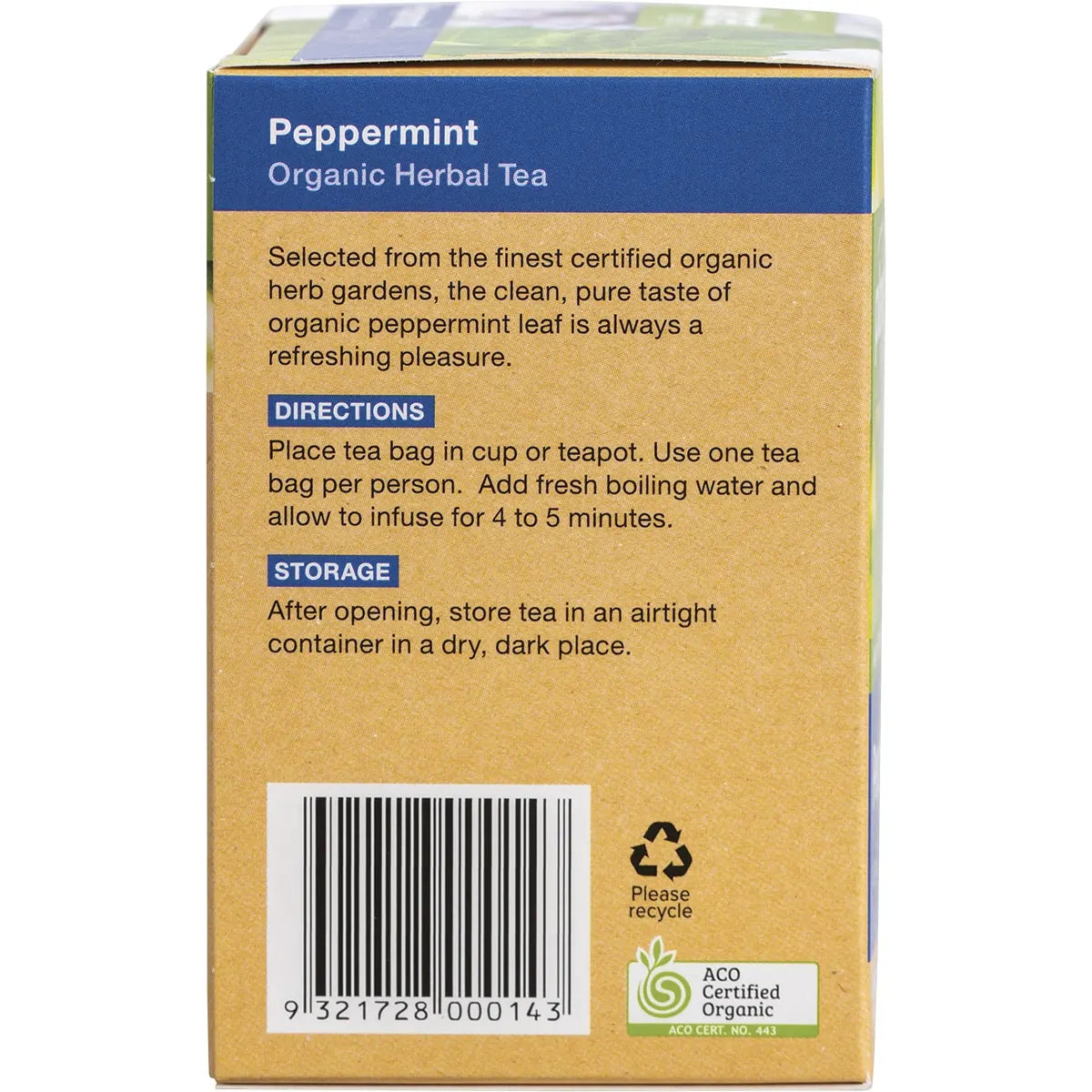 Planet Organic Organic Herbal Tea Peppermint x 25 Tea Bags