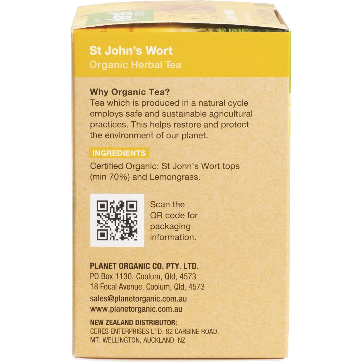 Planet Organic Organic Herbal Tea St John's Wort x 25 Tea Bags