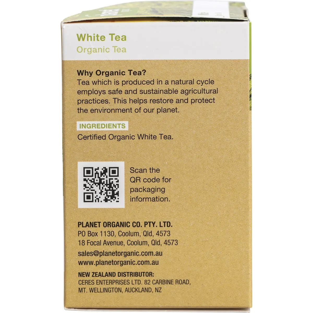 Planet Organic Organic Herbal Tea White Tea x 25 Tea Bags
