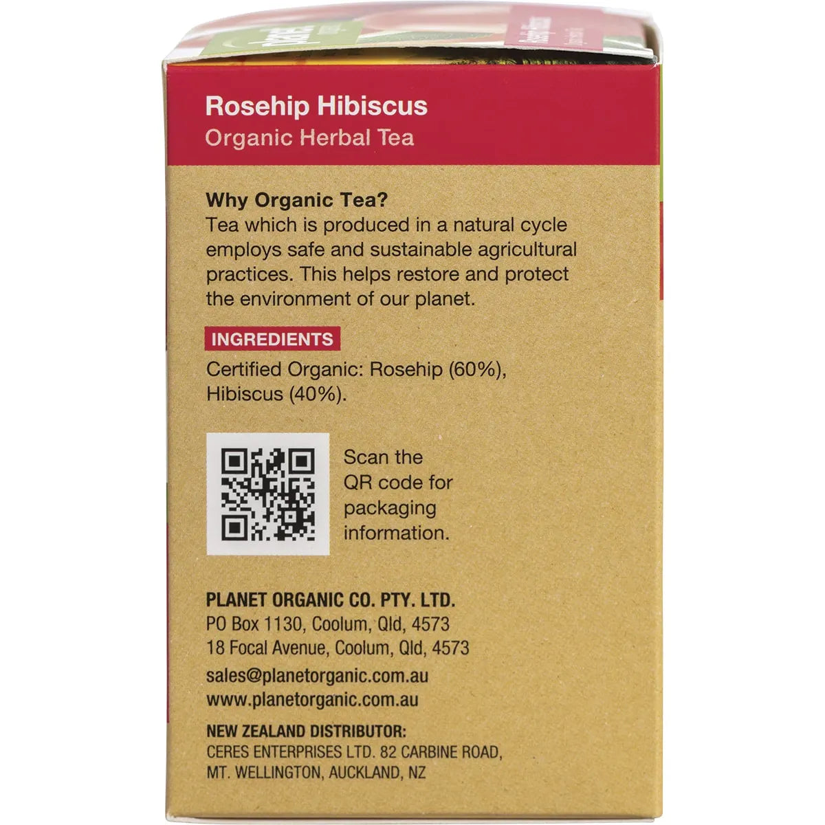 Planet Organic Rosehip & Hibiscus Tea x 25 Tea Bags