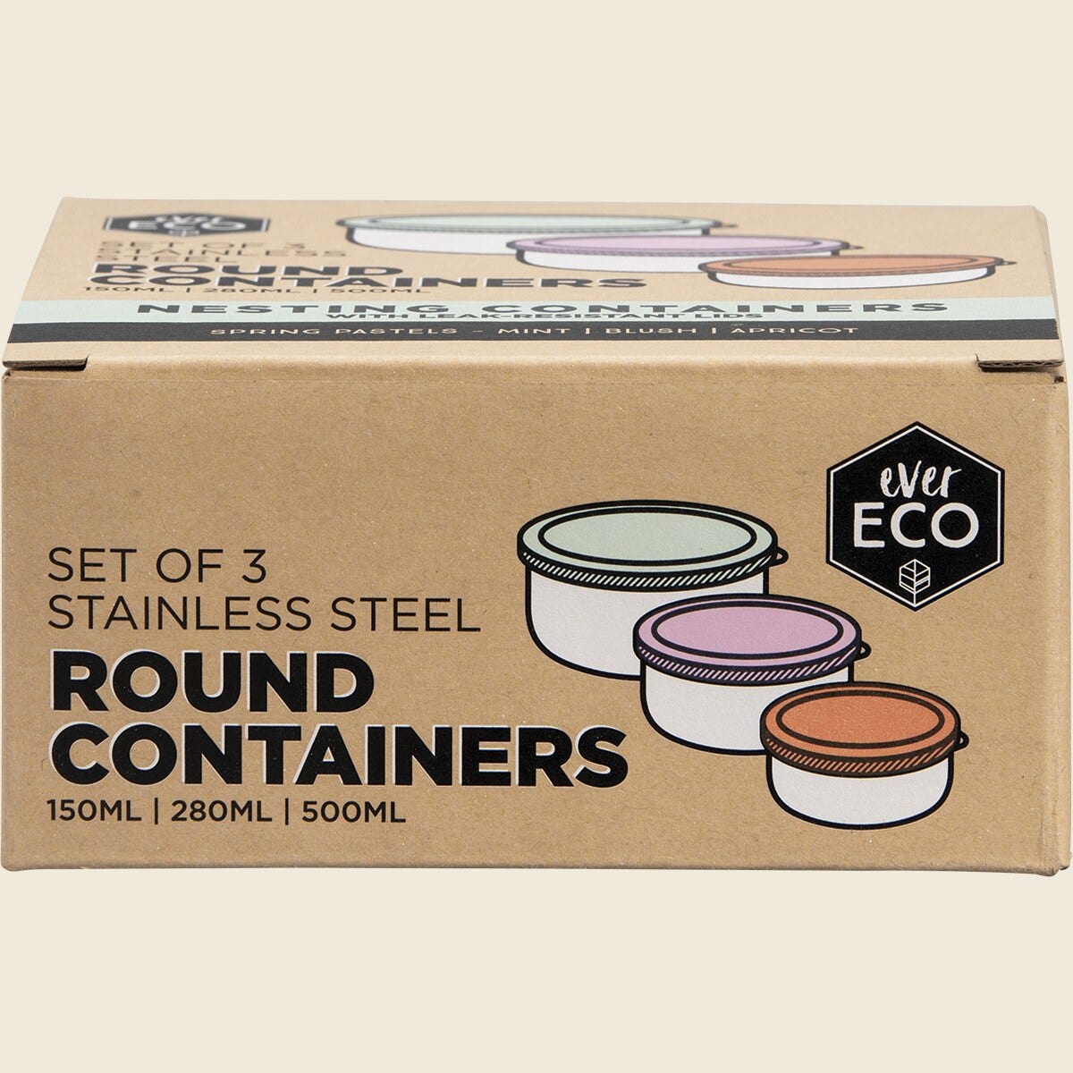 Ever Eco Round Nesting Containers- Set of 3