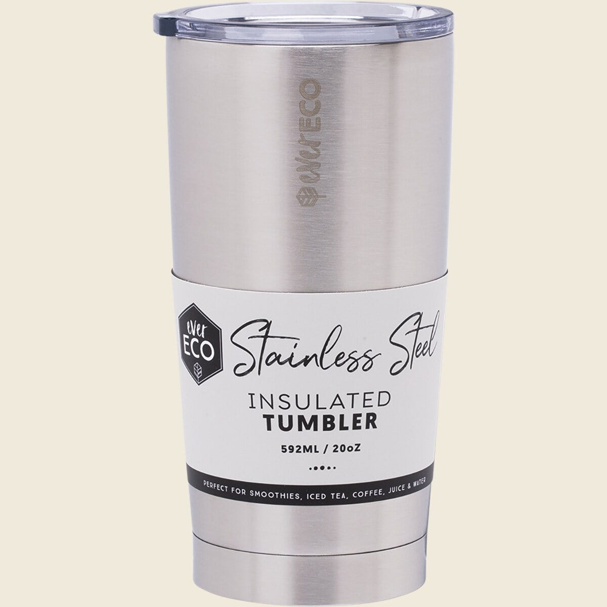 Ever Eco Insulated Tumbler  Brushed Stainless Steel 592ml