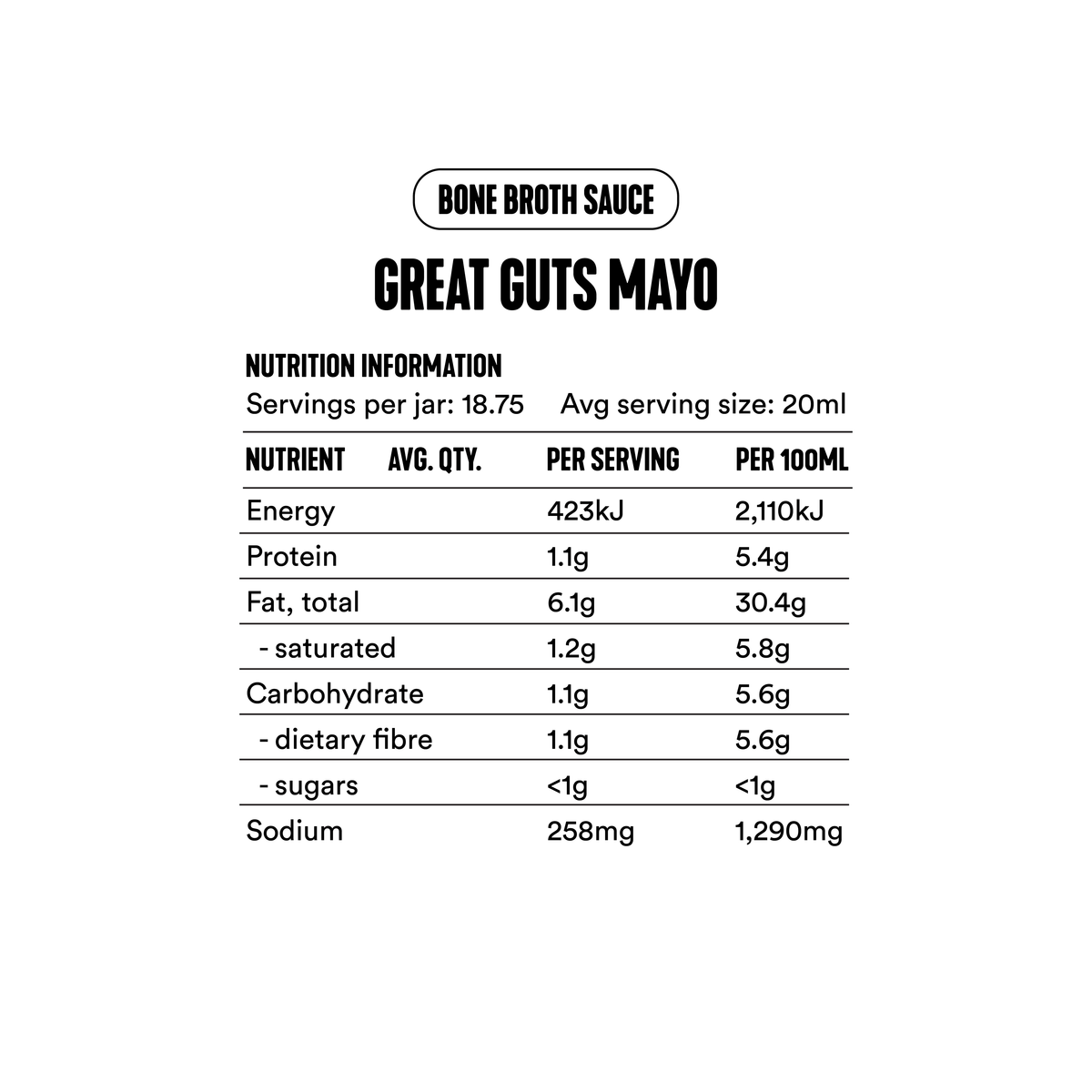 Gevity Rx Bone Broth Great Guts Mayo 375ml