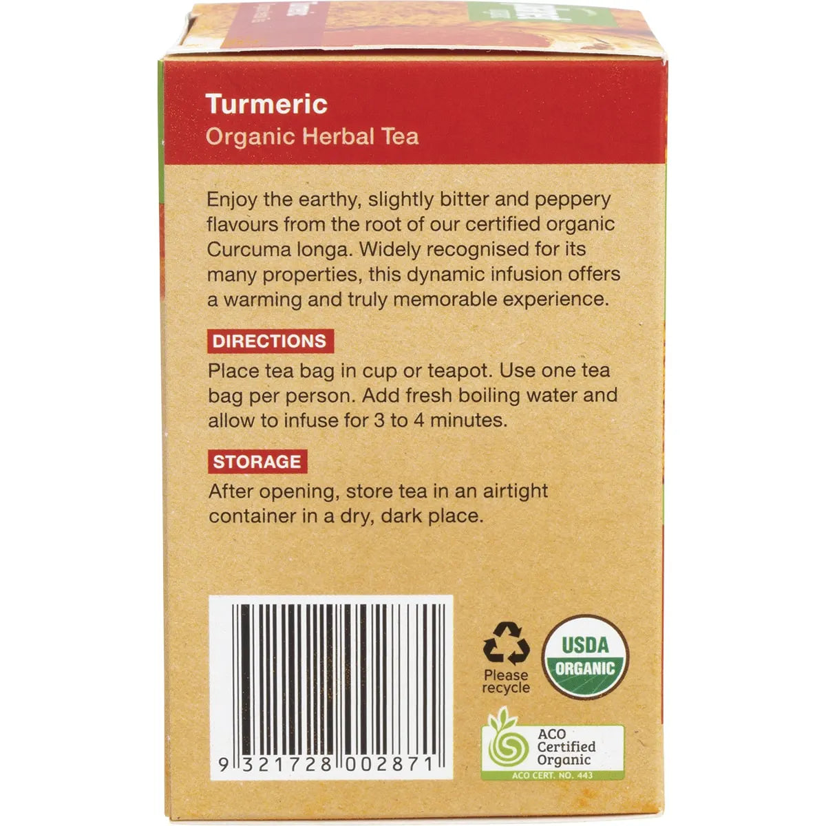Planet Organic Organic Herbal Tea Turmeric x 25 Tea Bags
