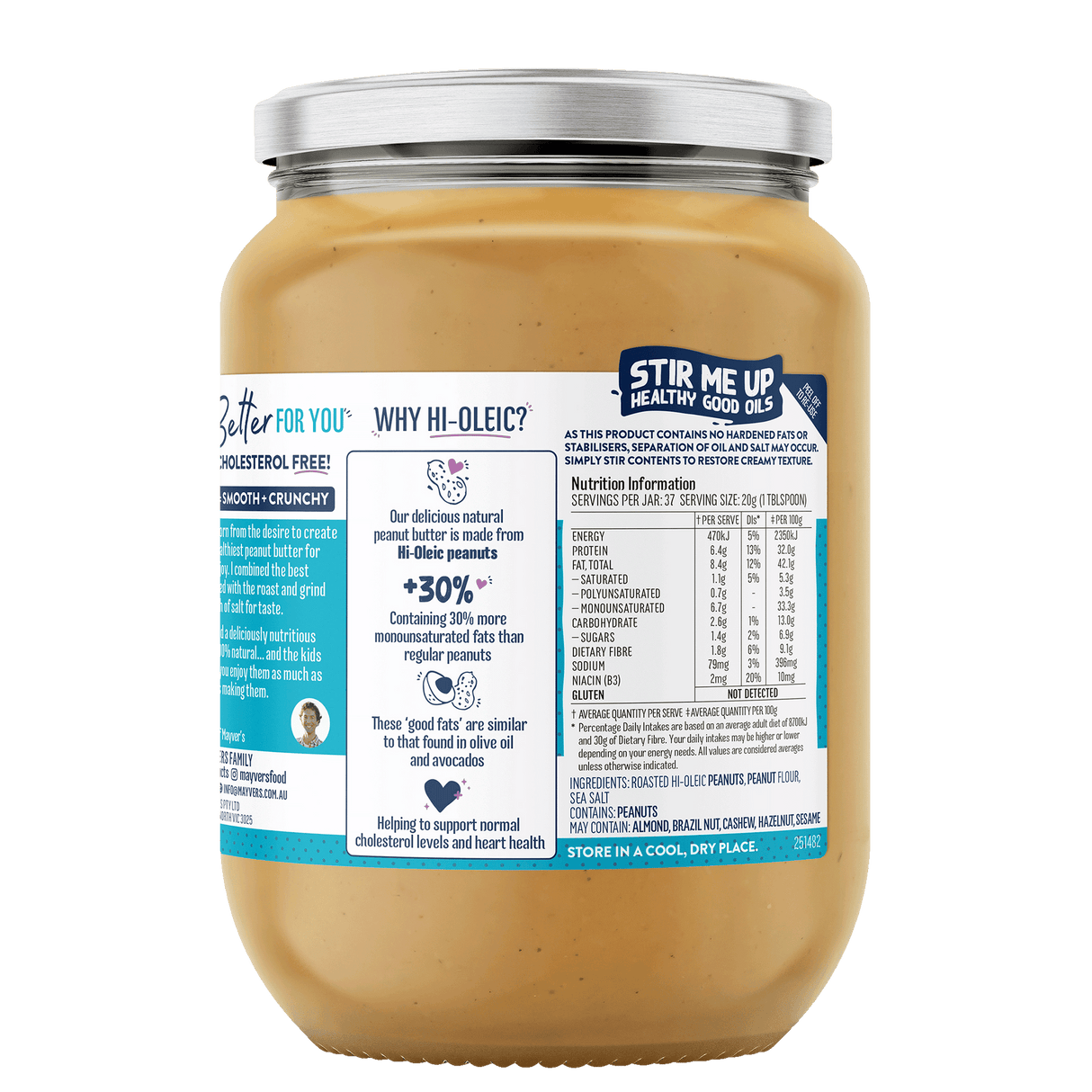 Mayver's Peanut Butter Protein Smunchy 750g x6