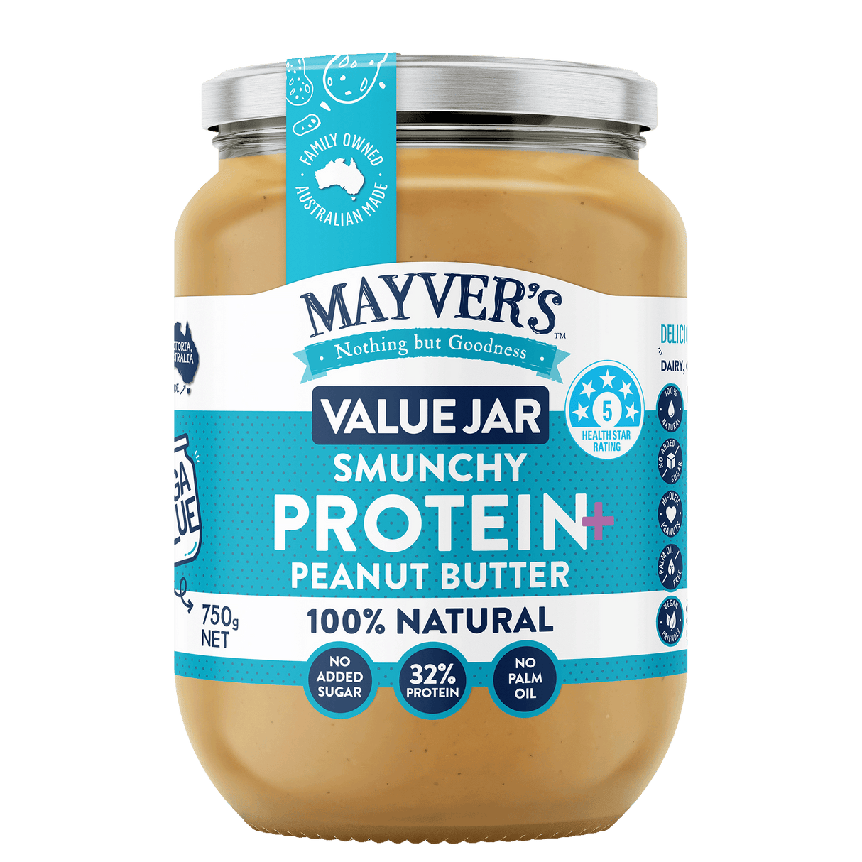 Mayver's Peanut Butter Protein Smunchy 750g x6