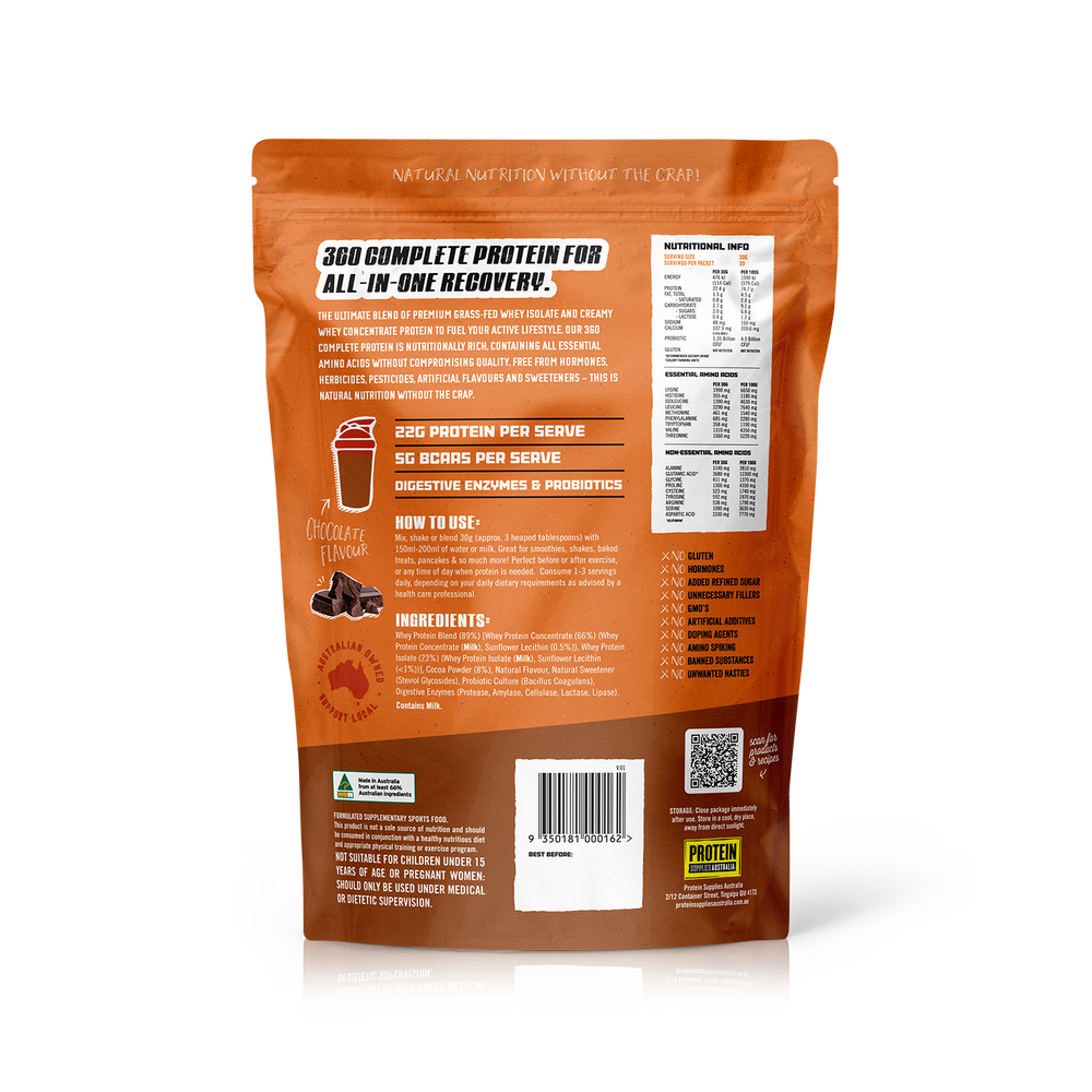Protein Supplies Australia 360 Whey Chocolate 1kg