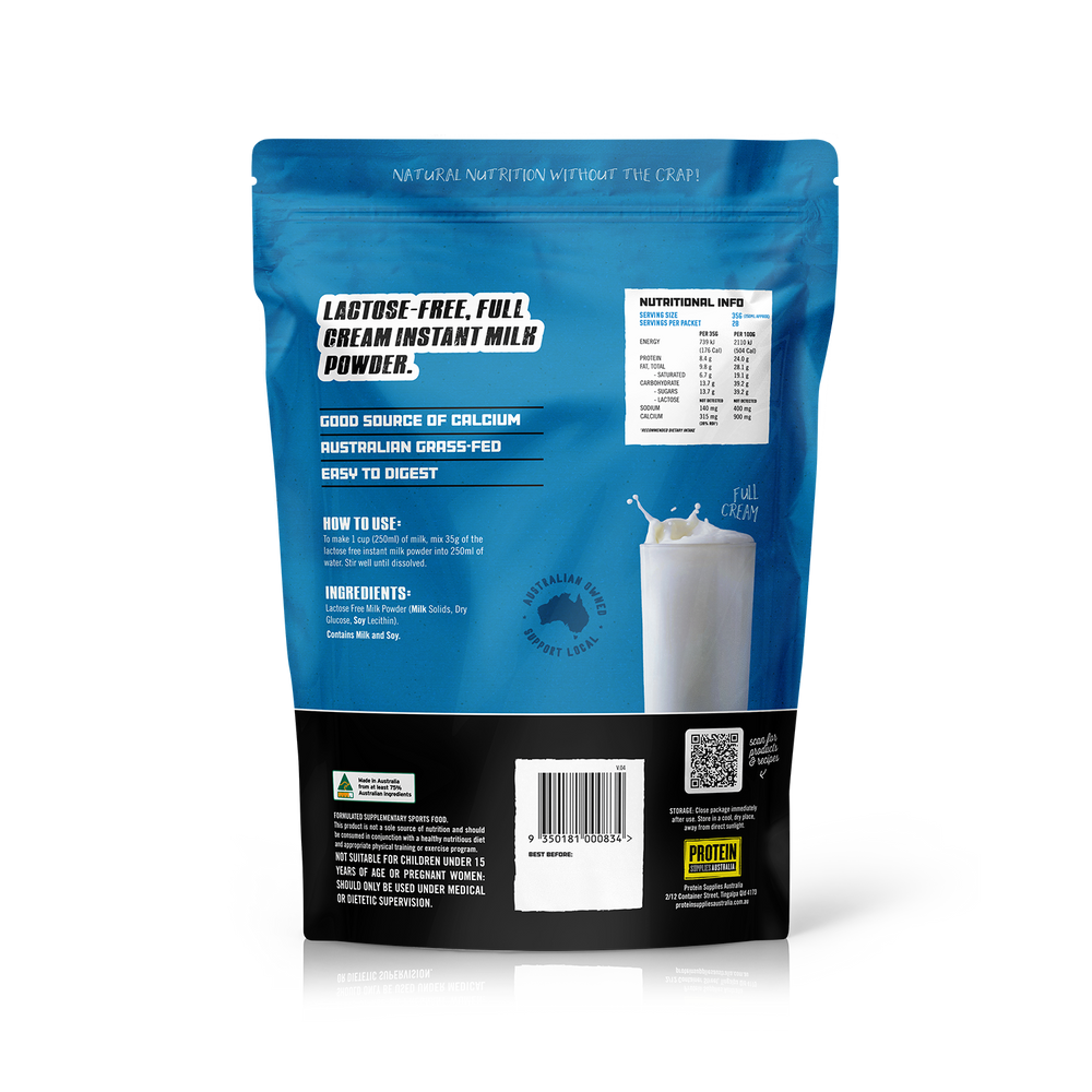 Protein Supplies Australia Instant Milk Powder Lactose Free 1kg