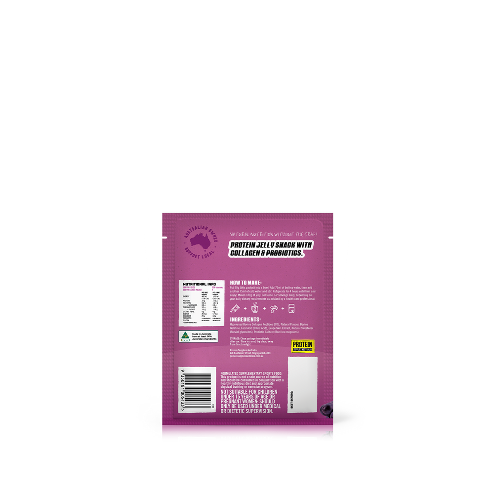 Protein Supplies Australia Protein Jelly with Collagen Grape 30g x 12