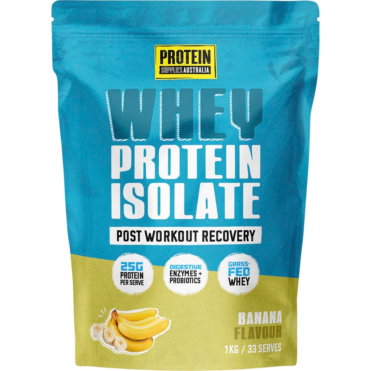Protein Supplies Australia Whey Protein Isolate Banana 1kg