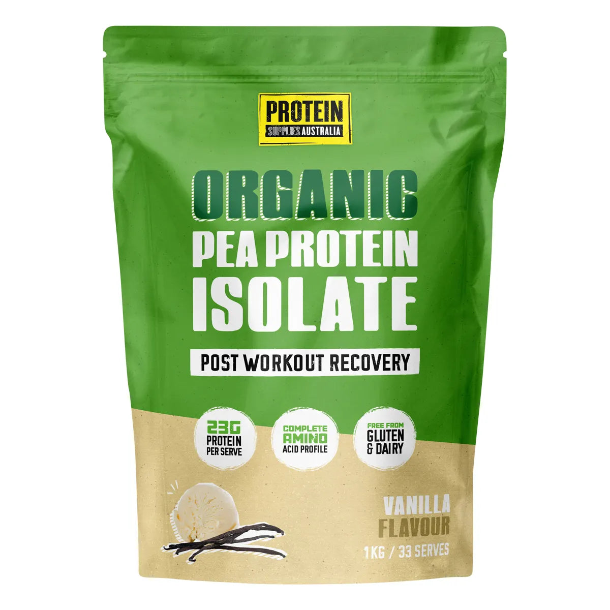 Protein Supplies Australia Pure Pea Protein Isolate Vanilla 1kg