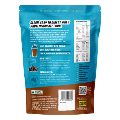Protein Supplies Australia Whey Protein Isolate Chocolate 500g