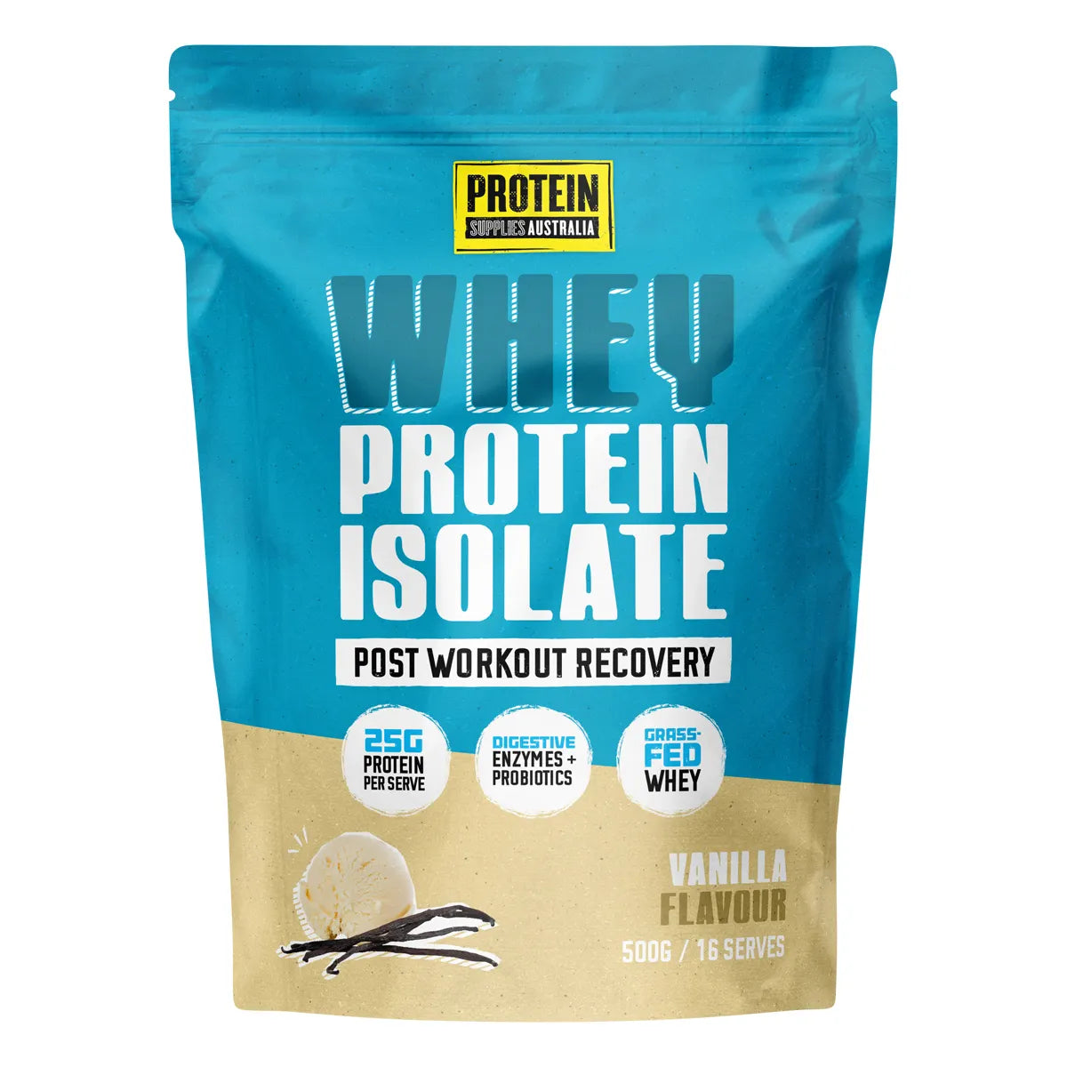 Protein Supplies Australia Whey Protein Isolate Vanilla 500g