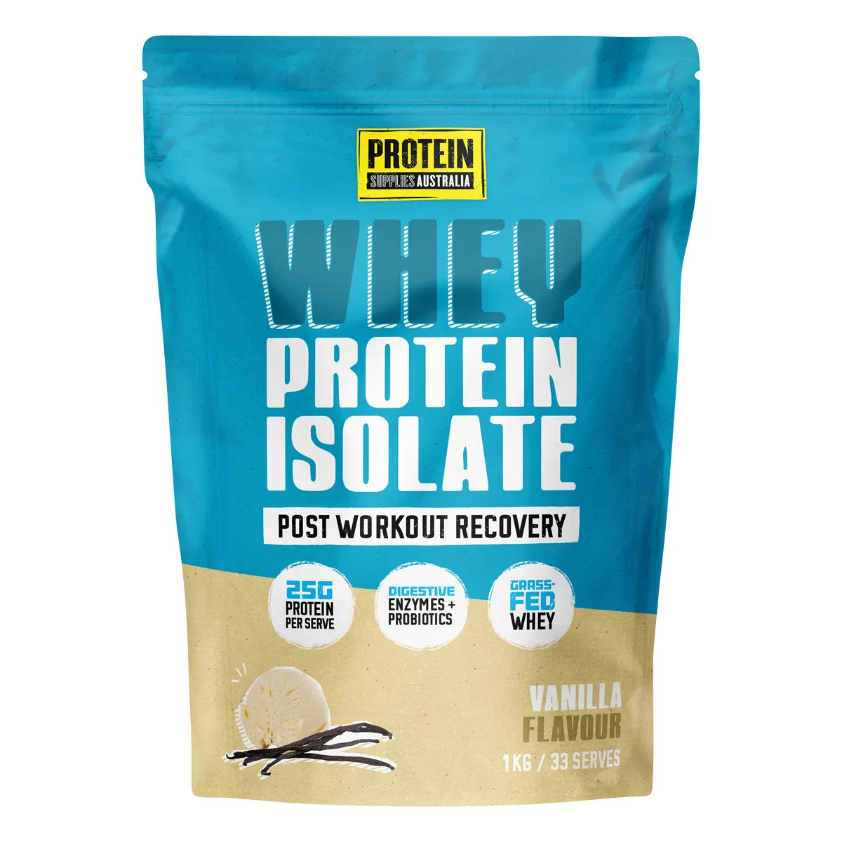 Protein Supplies Australia Whey Protein Isolate Vanilla 1kg