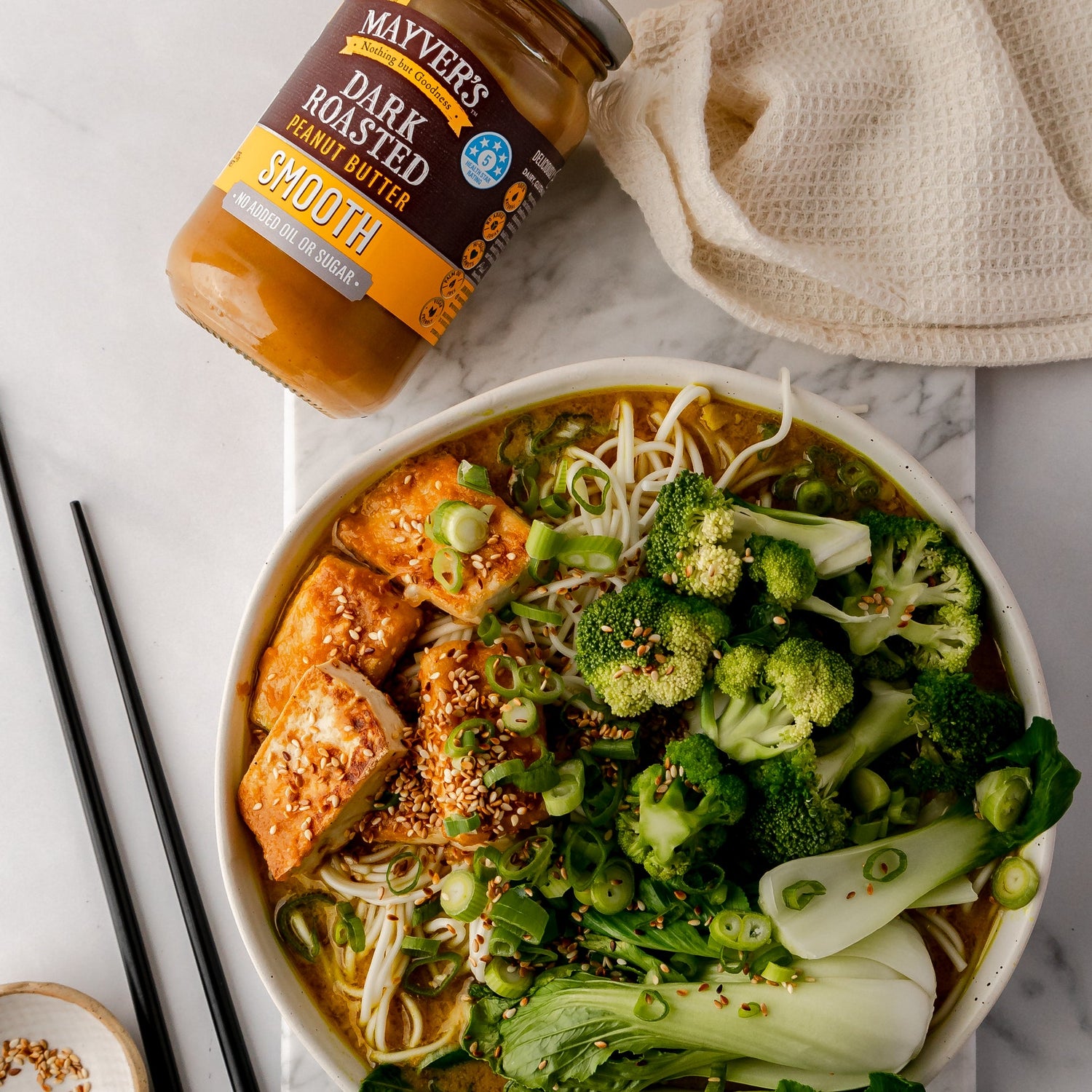 Mayver's Peanut Butter Dark Smooth 375g x6