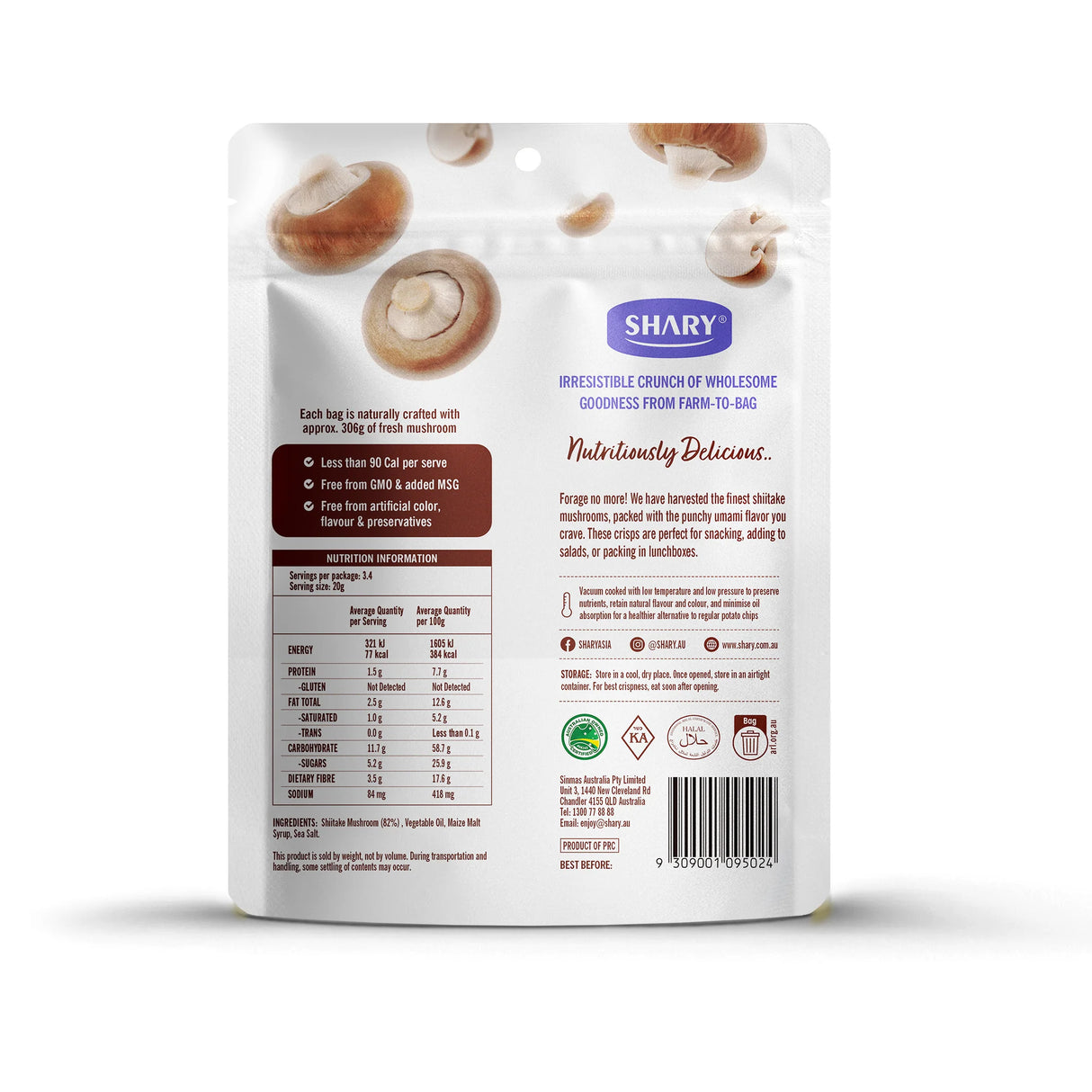 Shary Shiitake Mushroom Crisps 68g