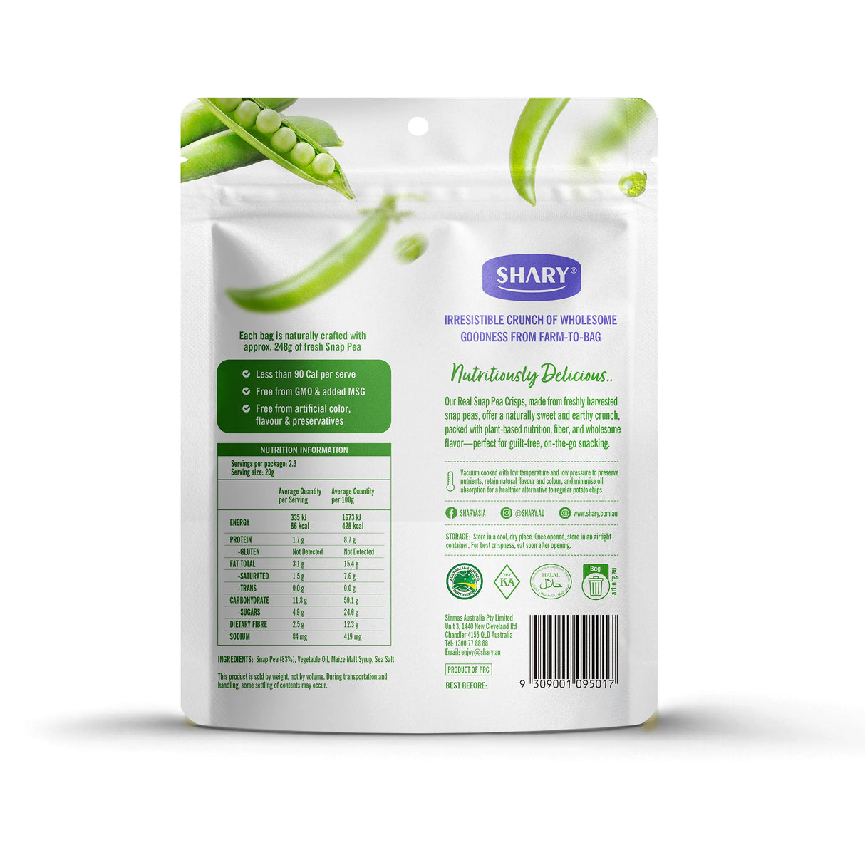 Shary Snap Pea Crisps Original 45g