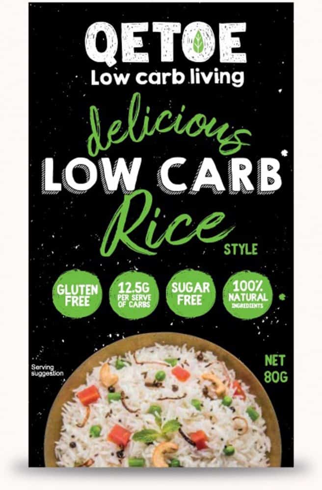 Qetoe Low Carb Rice Gluten Free 80g Front
