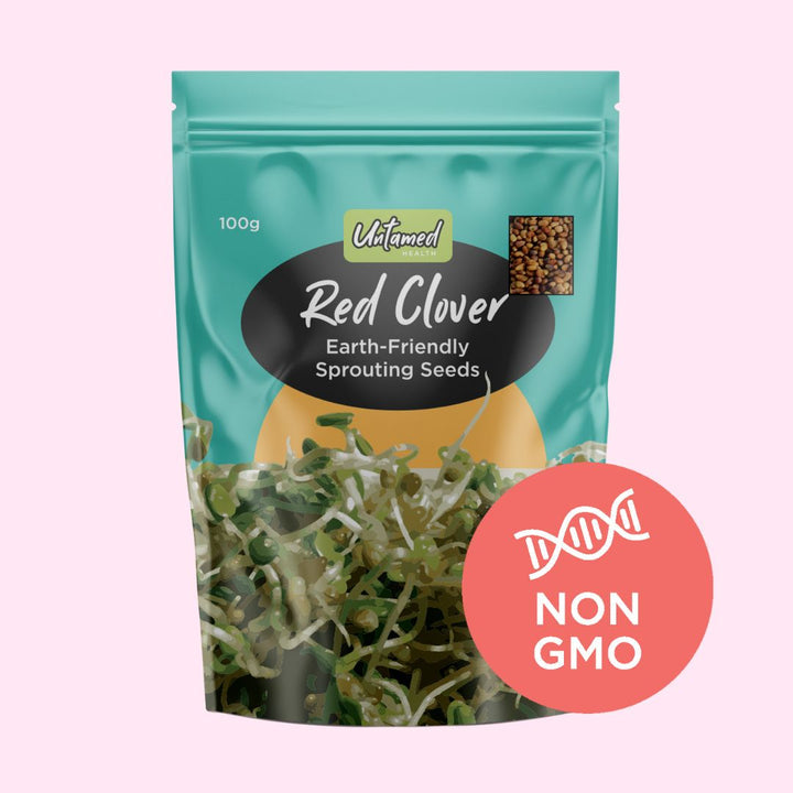 Untamed Health Earth-Friendly Sprouting Seeds Red Clover 100g Front