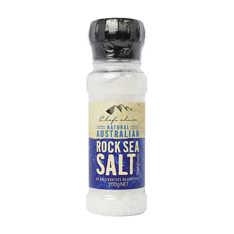 Chef's Choice Natural Australian Rock Sea Salt 200g with Grinder