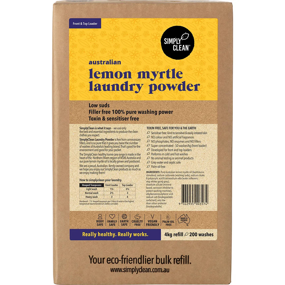 Simply Clean Laundry Powder Lemon Myrtle