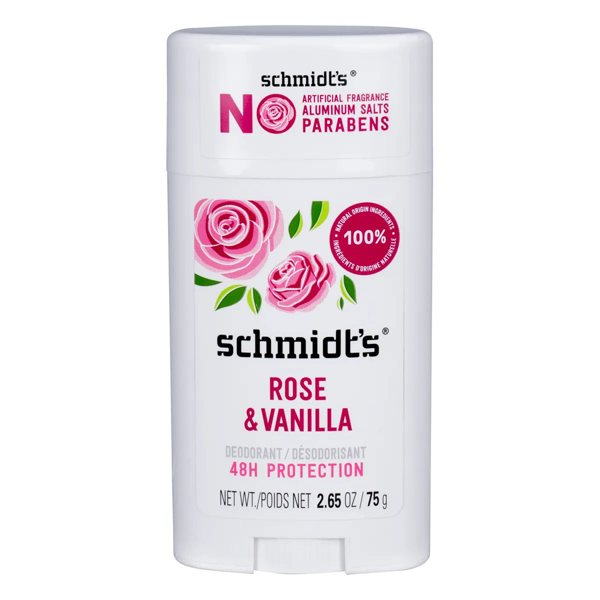 Schmidt's Natural Deodorant Stick Rose & Vanilla 92g