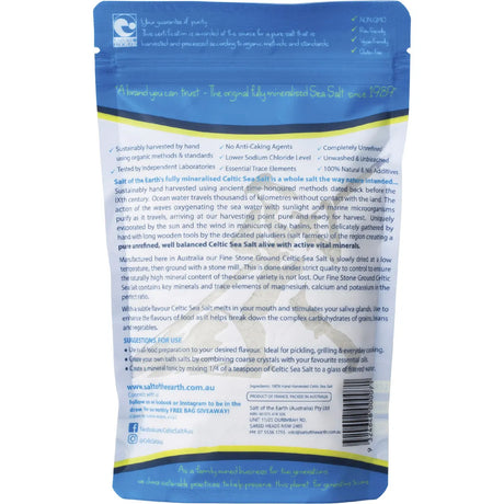 Salt Of The Earth Hand Harvested Celtic Sea Salt Fine 250g