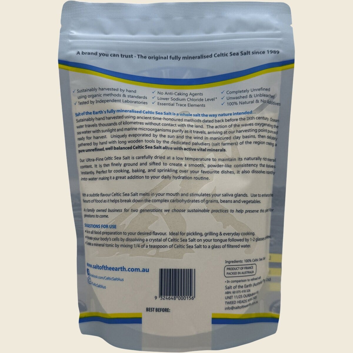 Salt of the Earth Celtic Sea Salt Ultra Fine 650g