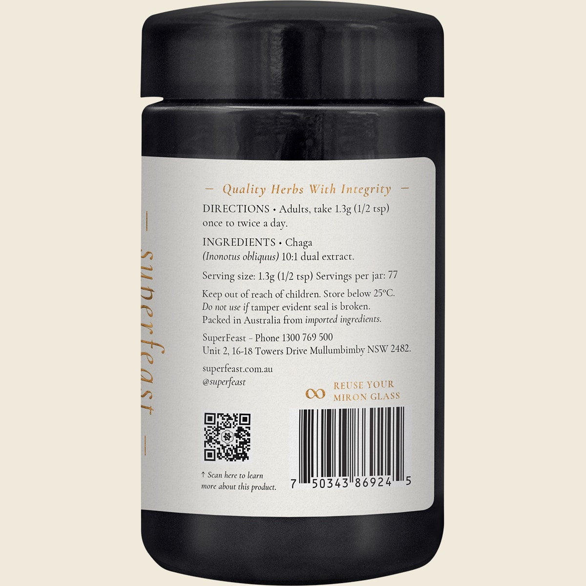 Superfeast Chaga 100g Right Side