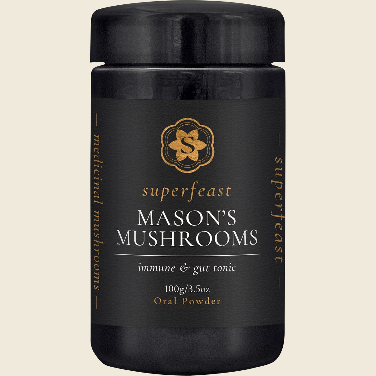 Superfeast Mason's Mushrooms Immune & Gut Tonic 100g Front