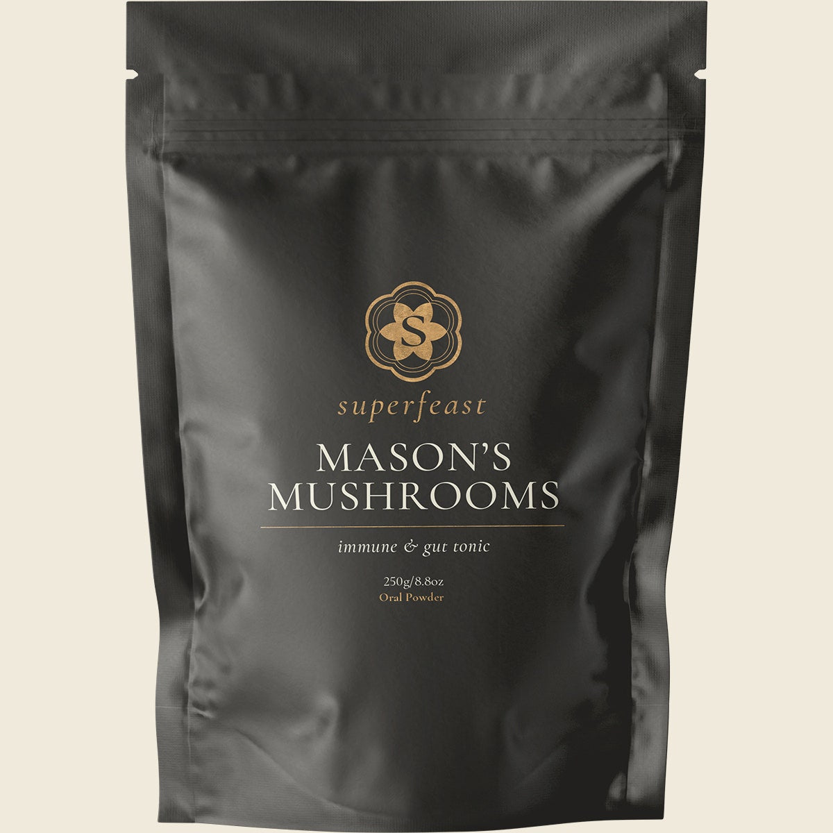 Superfeast Mason's Mushrooms Immune & Gut Tonic 250g Front