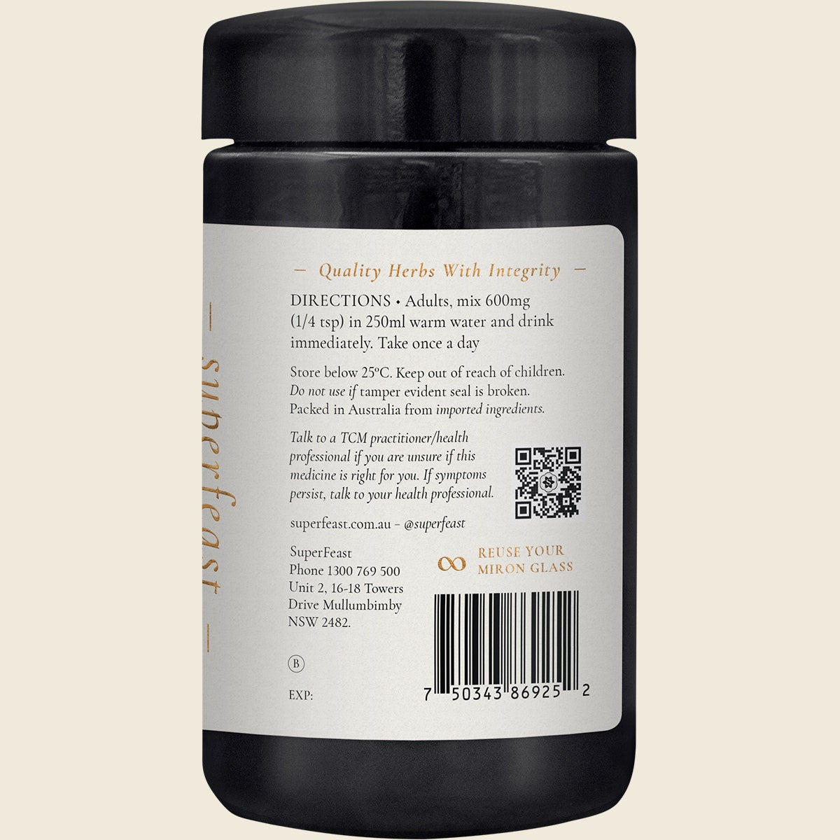 Superfeast Reishi 100g Right Side