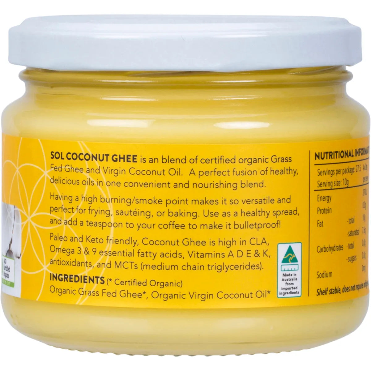Sol Organics Coconut Oil & Ghee 275g