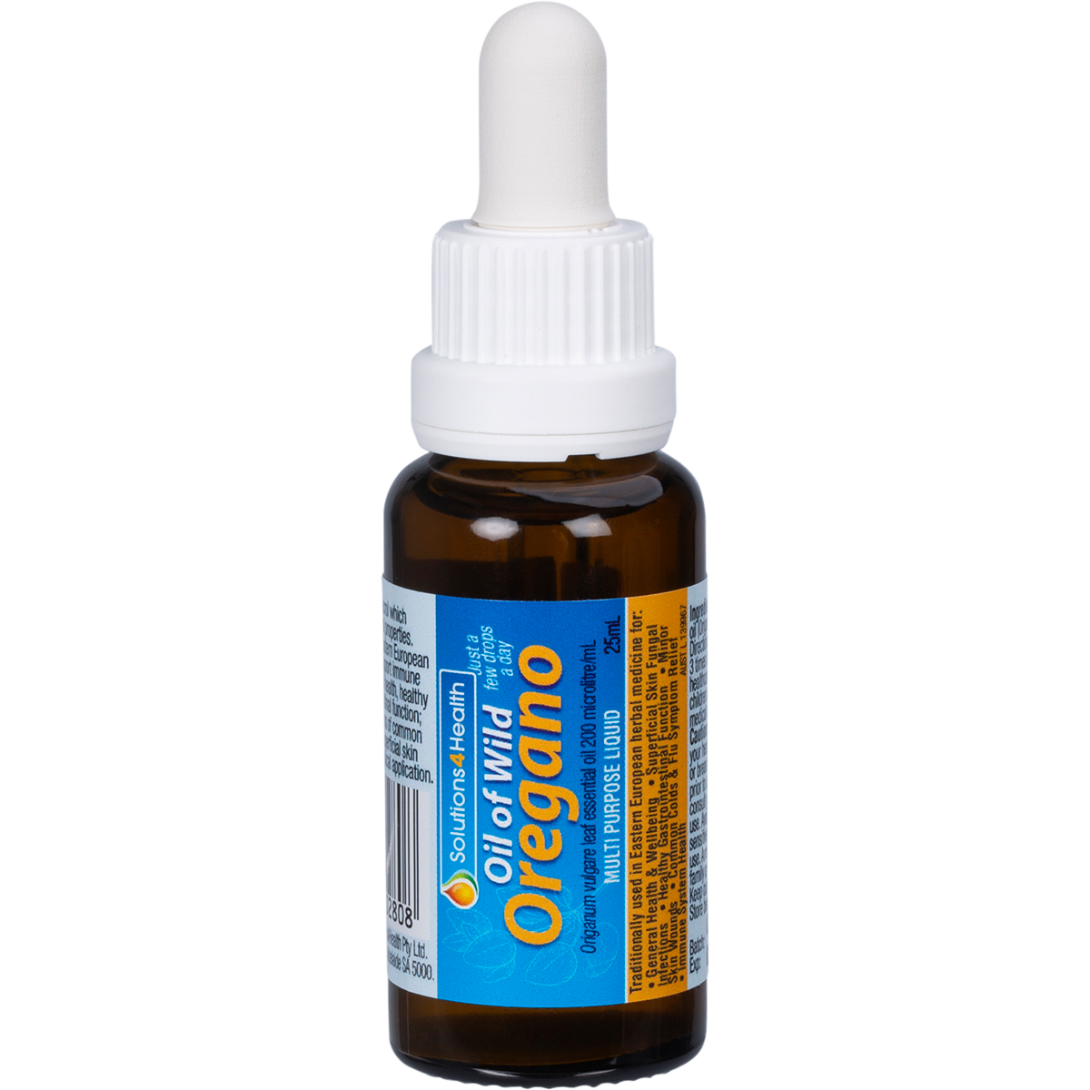 Solutions 4 Health Certified Organic Oil of Wild Oregano 25ml front view