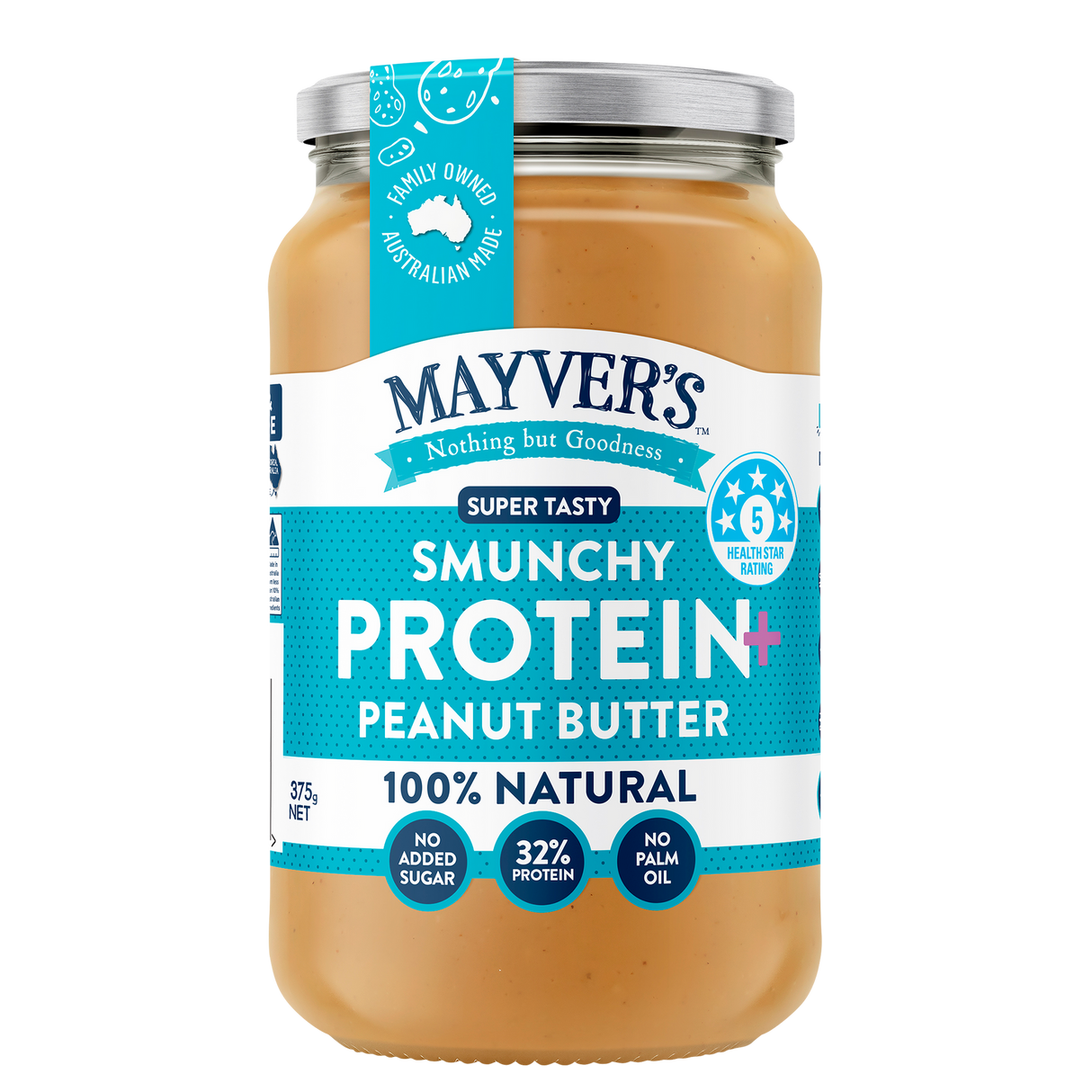 Mayver's Protein Plus Peanut Butter 375g x6